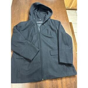 Giacca Wool Blend Pea Coat Jacket Women 2X Fall Winter Career Minimalist Luxary